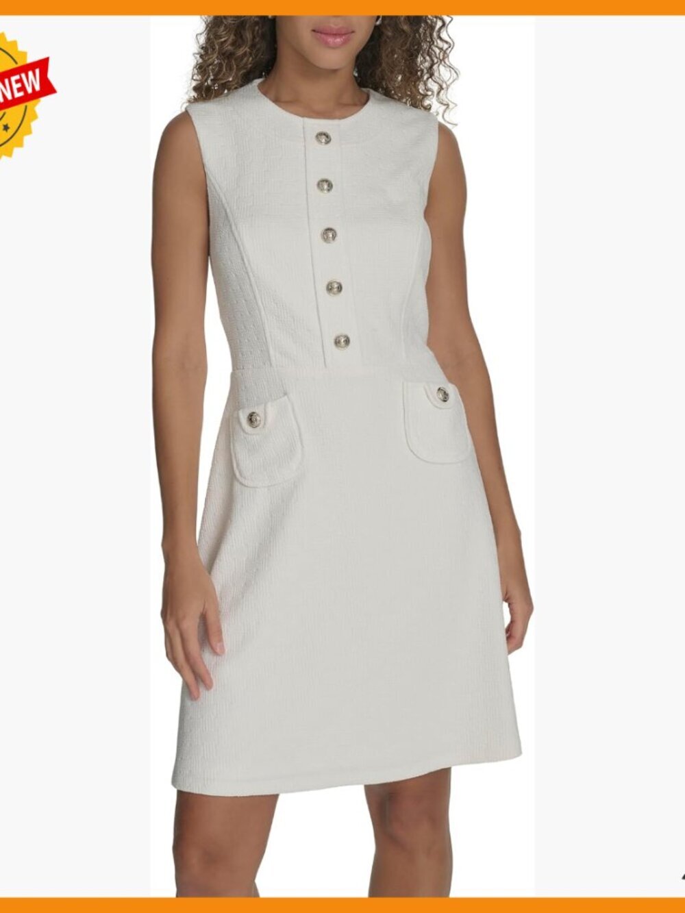 Sleeveless Fit and Flare Dress with Pockets, Scoop Neck Casual Wear